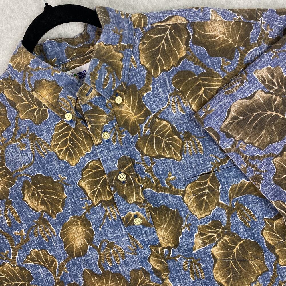 Vintage Reyn Spooner Mens L 1/2 Button Down Hawaiian Shirt All Over Print
